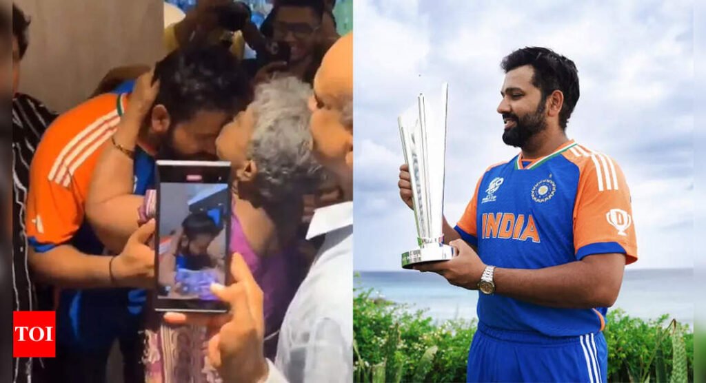 Rohit Sharma’s mother turns emotional, showers son with kisses – Watch | Cricket News