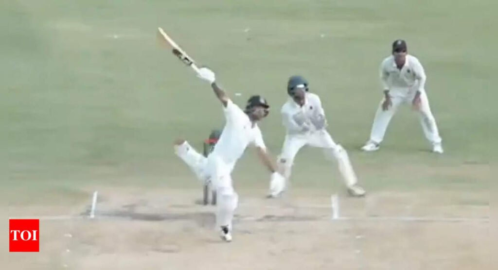 Watch: Ishan Kishan’s one-handed six to complete century on return to red-ball cricket | Cricket News